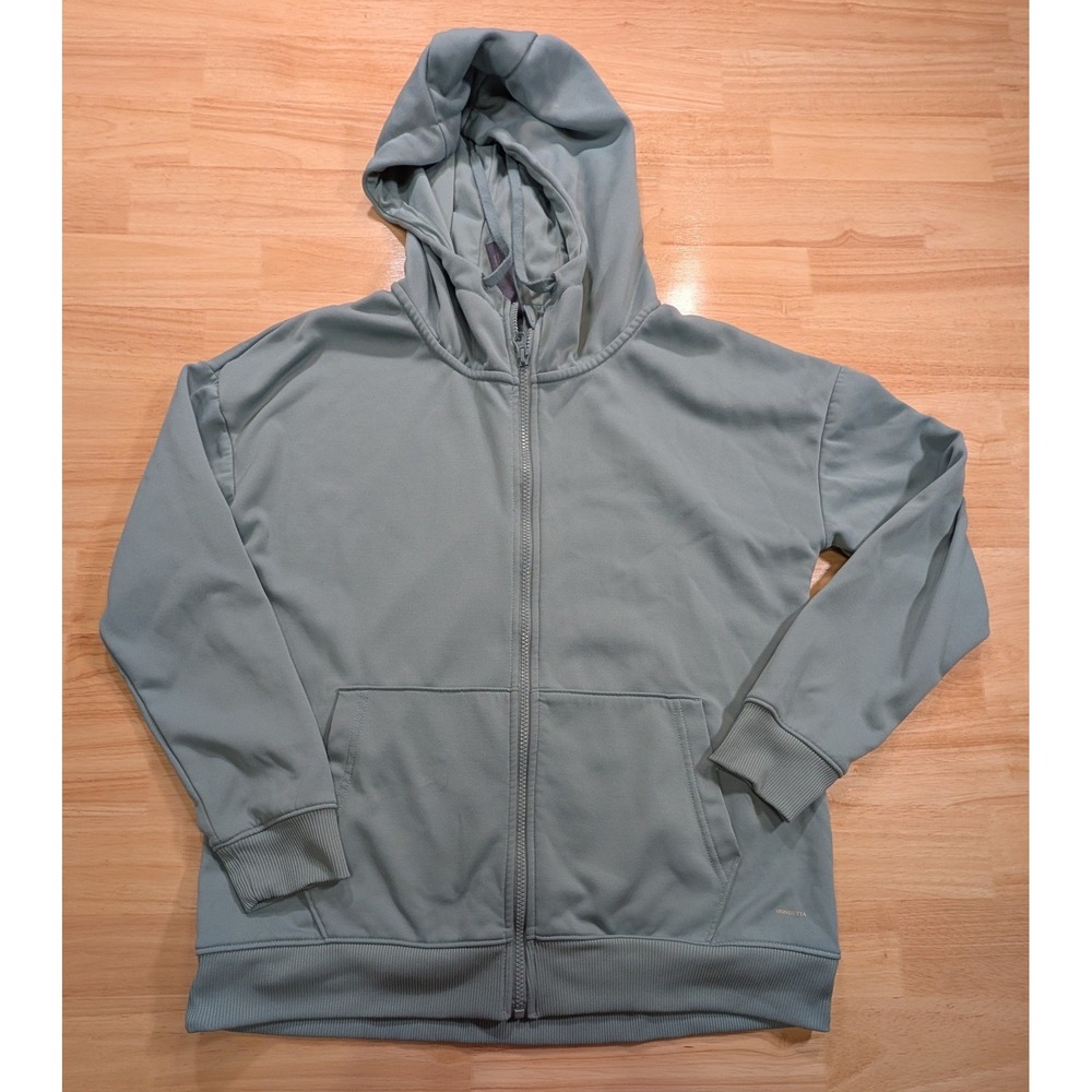 Mondetta Womens Full Zip Hoodie Sage Blue Grey Relaxed Fit Sweatshirt Size M